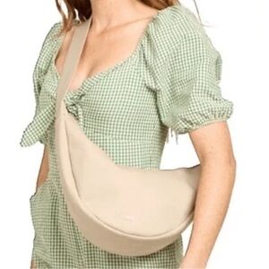 July Everyday Crescent Bag NEW khaki cotton canvas crossbody